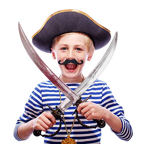 HESTYA 48 Pcs Halloween Fake Mustaches Bulk Self Adhesive Novelty Mustaches Stickers French Pirate Detective Beard Costume Face Stickers for Halloween Mexican Fiesta Party Favors - Image 5