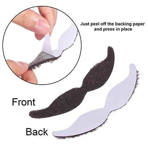 HESTYA 48 Pcs Halloween Fake Mustaches Bulk Self Adhesive Novelty Mustaches Stickers French Pirate Detective Beard Costume Face Stickers for Halloween Mexican Fiesta Party Favors - Image 2
