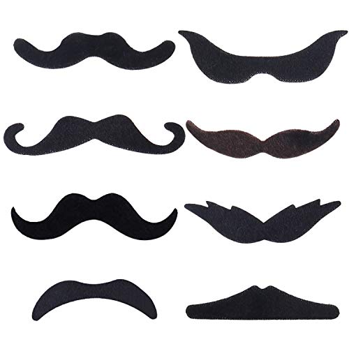 HESTYA 48 Pcs Halloween Fake Mustaches Bulk Self Adhesive Novelty Mustaches Stickers French Pirate Detective Beard Costume Face Stickers for Halloween Mexican Fiesta Party Favors - Image 4