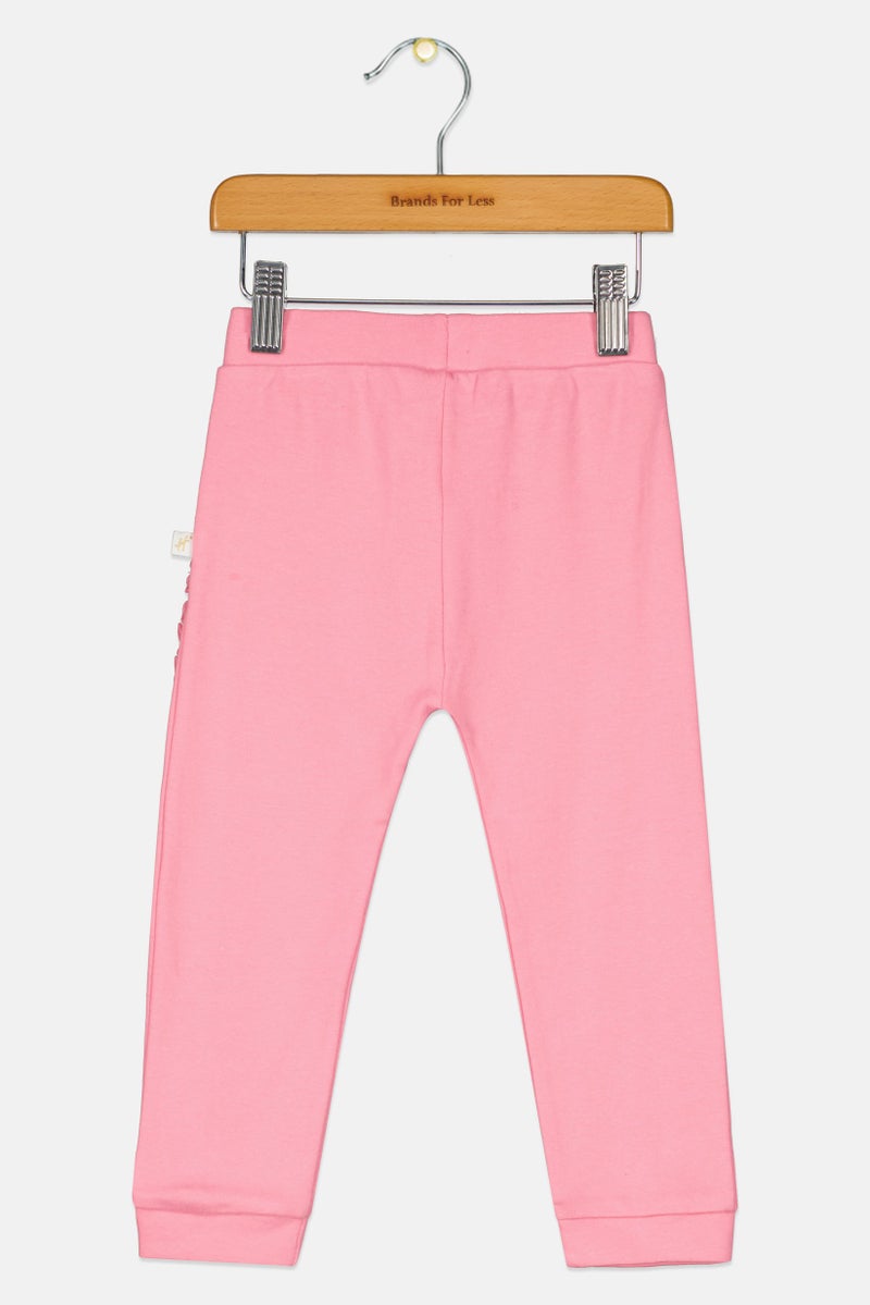 Hamleys Toddlers Girl Textured Pull On Jogger Pants, Pink - Image 3