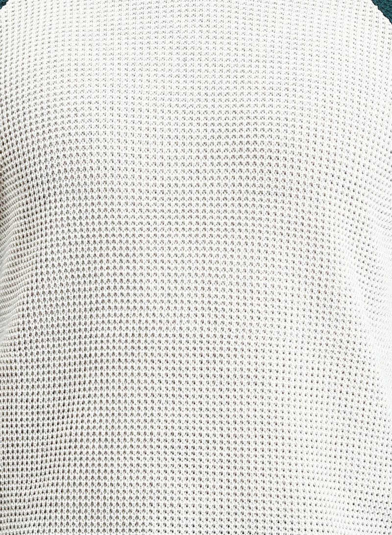 RAVIN Men Bi Tone Self Pattern Pullover Dark Green White - Image 3