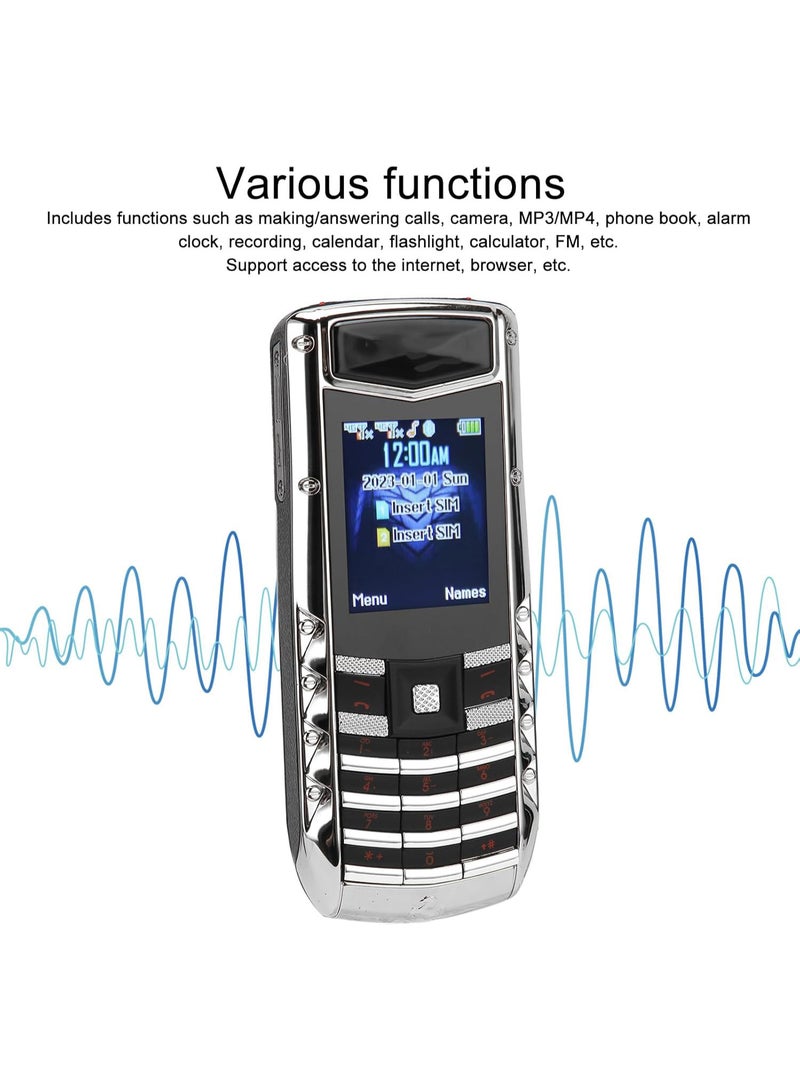 هوب هاتف محمول لكبار السن بأزرار كبيرة، صوت عالي وشاشة 1.77 بوصة، هاتف مميز بشريحتين GSM مفتوح، مع هيكل معدني فاخر، سهل الاستخدام لكبار السن (فضي) - Image 4