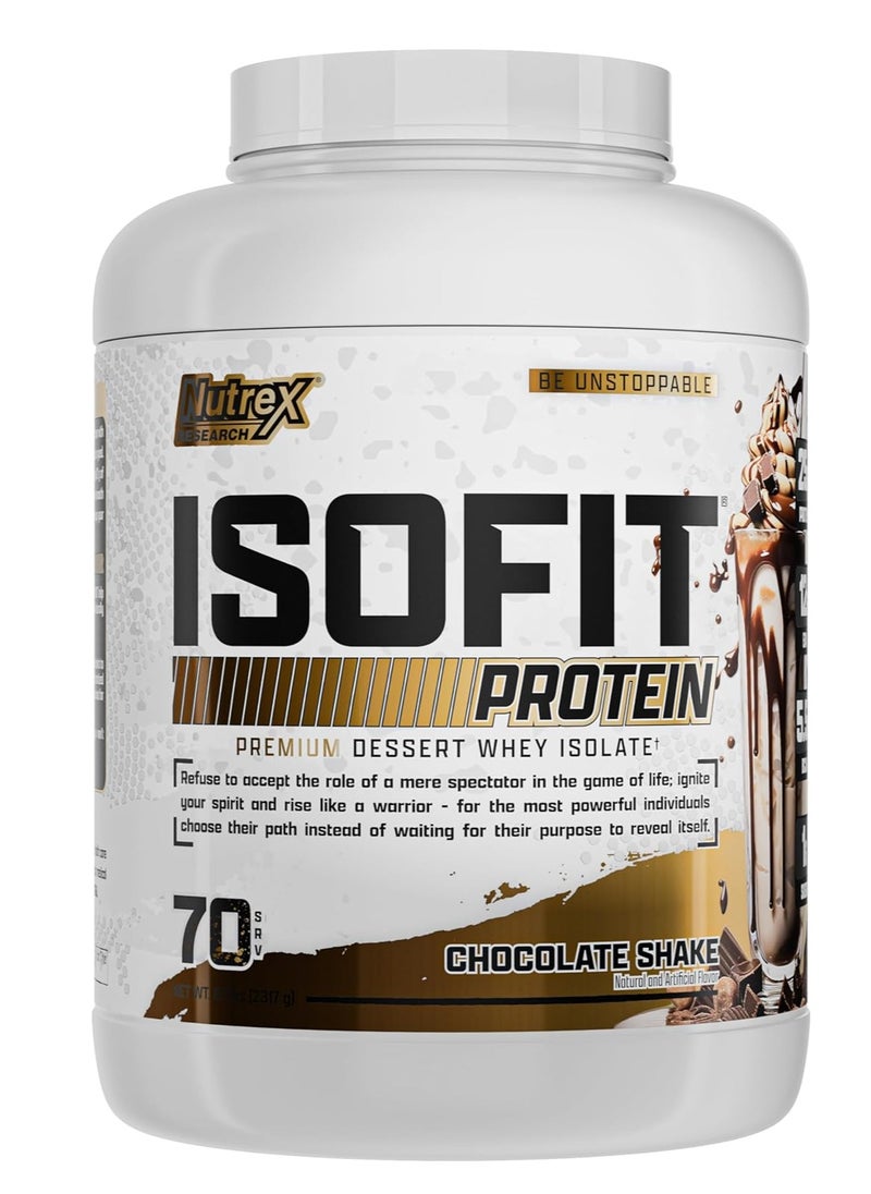 Nutrex Research IsoFit Whey Protein Powder Instantized 100%  Isolate Whey Protein Chocolate Shake Flavour 70 Servings 5lbs 2317gm  - Image 1