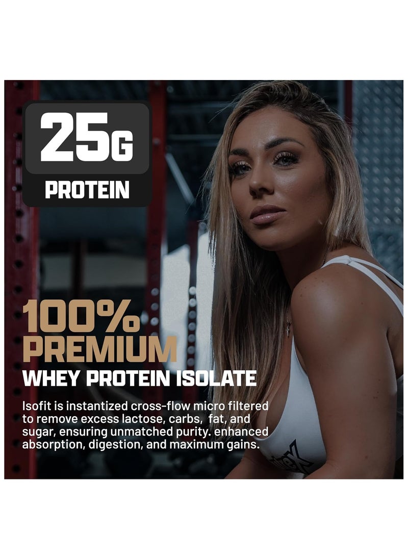 IsoFit Whey Protein Powder Instantized 100%  Isolate Whey Protein Chocolate Shake Flavour 70 Servings 5lbs 2317gm