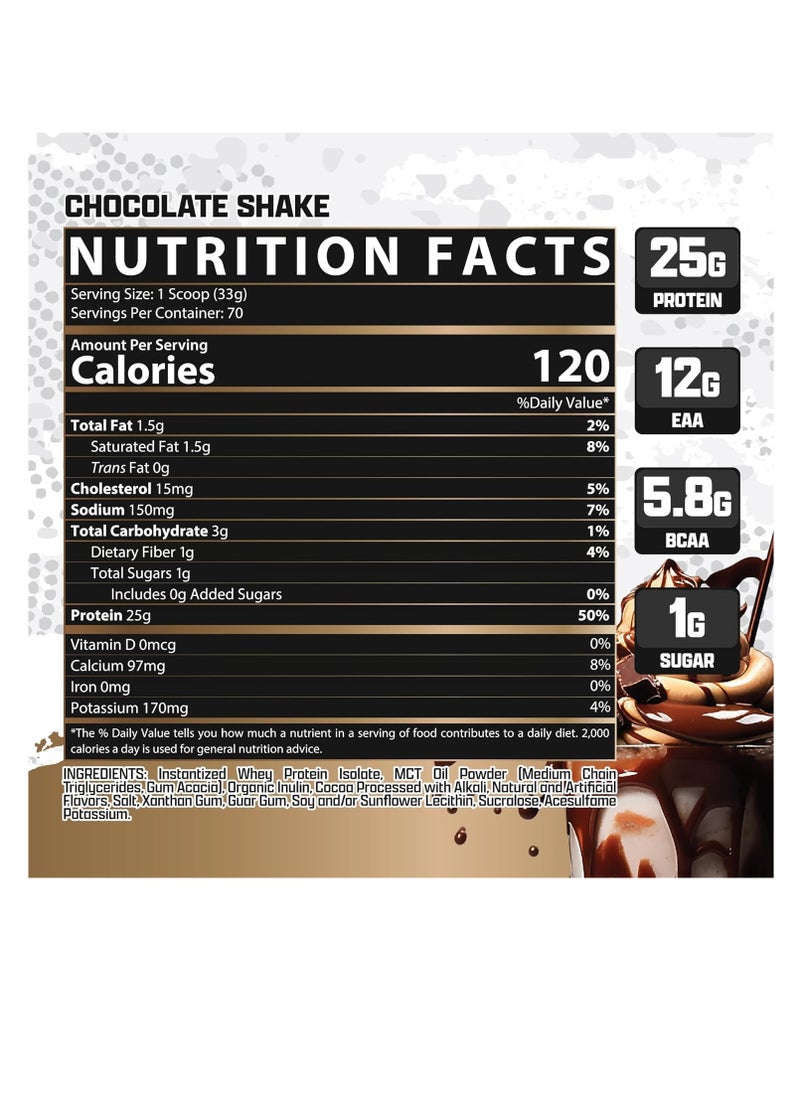 Nutrex Research IsoFit Whey Protein Powder Instantized 100%  Isolate Whey Protein Chocolate Shake Flavour 70 Servings 5lbs 2317gm  - Image 2