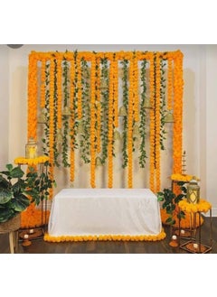 SP SELLPLUS Sellplus Backdrop Setup for Mehndi haldi Marrige Pooja ganpati Home Decoration Combo of Marigold Strings Set 15  - Image 1