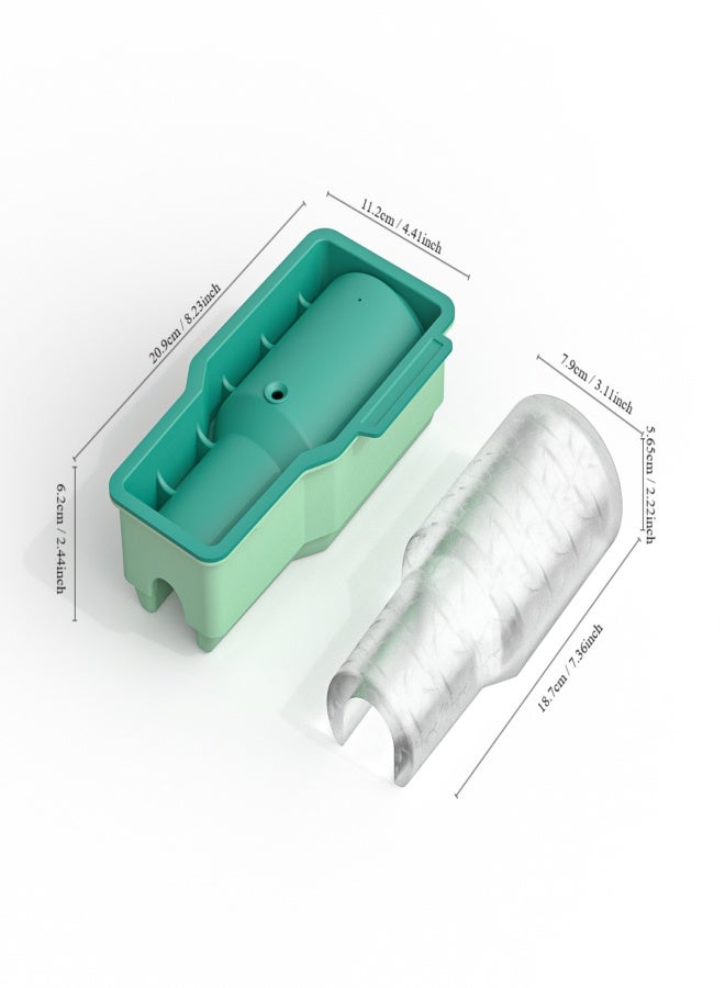 HomKawt Ice Cube Tray Ice Cube Mold Suitable for 30oz/40oz Water Glass Ice Making Mold, Reusable Cylindrical Silicone Ice Cube Mold, Can Be Used For Ice Drinks, Juice, Whiskey, Cocktails(Green) - Image 3