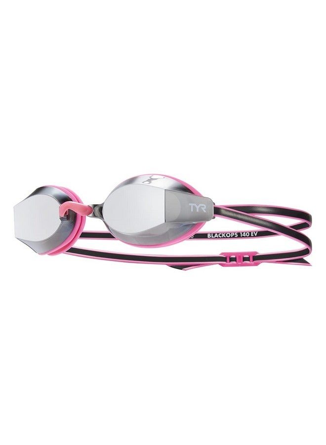 TYR Blackops 140 Ev Racing Mirrored Goggles Junior Fit Silver/Pink/Black - Image 2