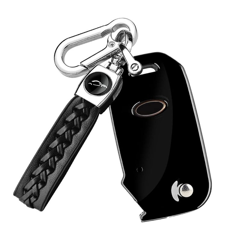 ontto Key Fob Cover for Kia Flip Remote Stylish Key Case Holder Black - Image 2