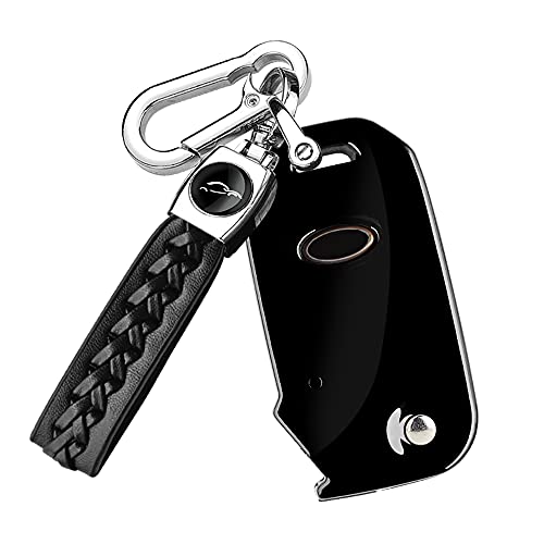 ontto Key Fob Cover for Kia Flip Remote Stylish Key Case Holder Black - Image 1