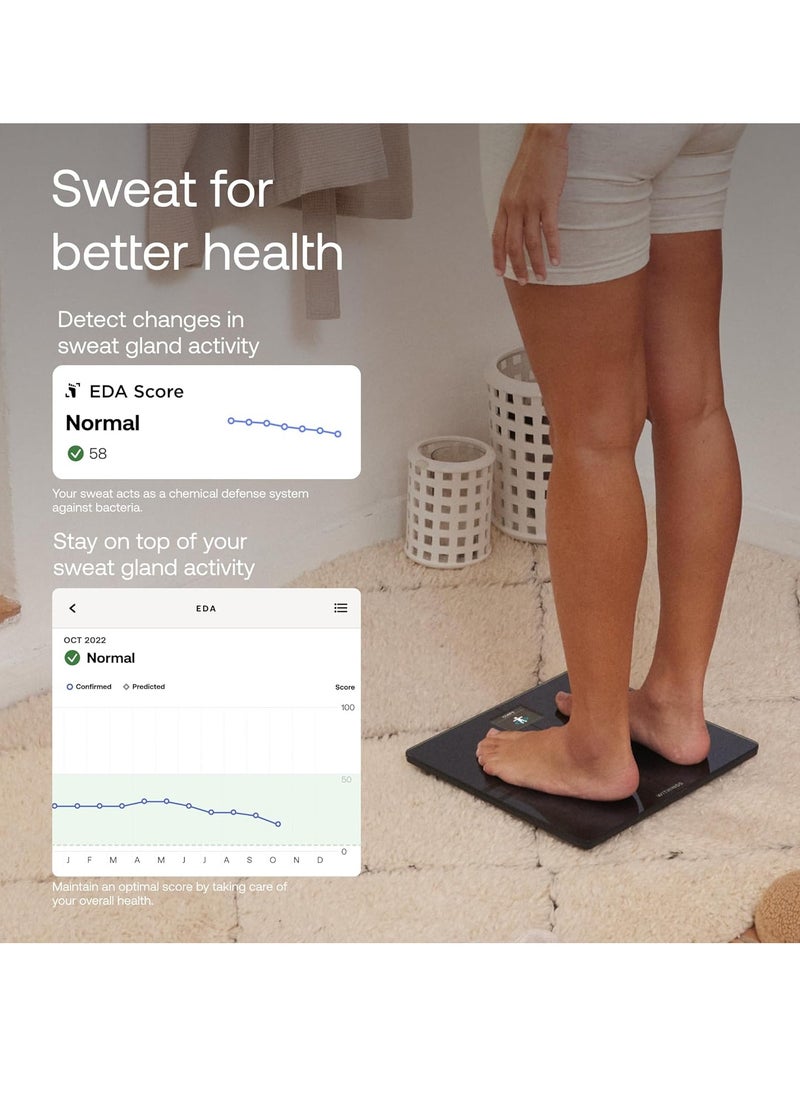 Body Comp -Advanced smart body scale with body composition- BMI, visceral fat readings, Cardiovascular and nerve health assessment, Battery life upto 15 months and upto 8 users- Black.