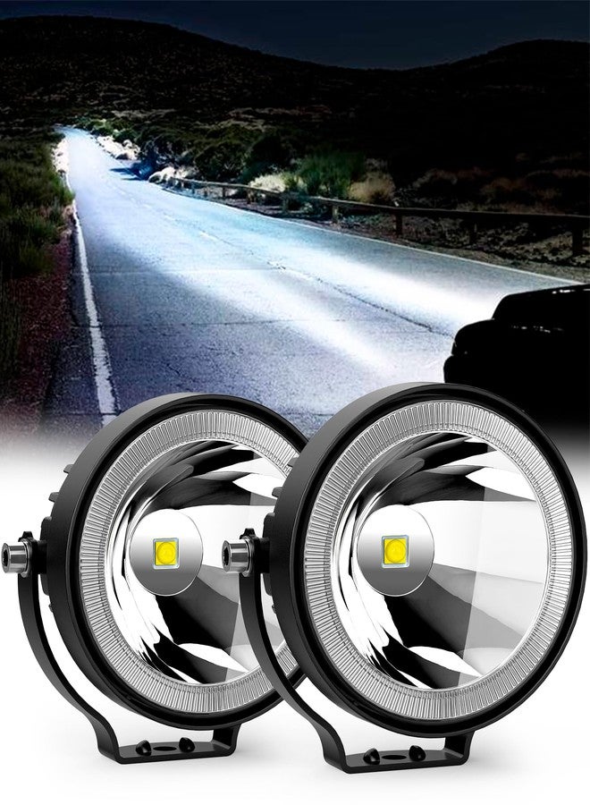 NAOEVO 4 Inch Round LED Pod Lights, 60W 6000LM LED Spot Off Road/Driving/Fog Lights for Truck Car ATV UTV Boat Motorcycle, 2-Pack (White) - Image 1