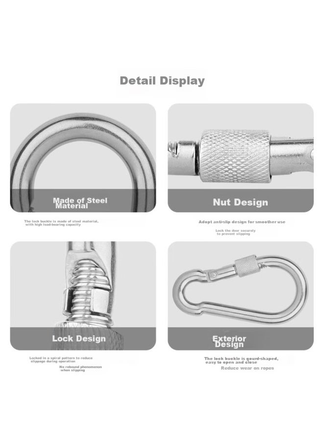 Golmud Geermu 7cm Spring Hook, Carabiner, Main Lock, Simple Hook, With Lock, Safety Hook, Steel Wire Rope Key Hook X4 Pieces - Image 2