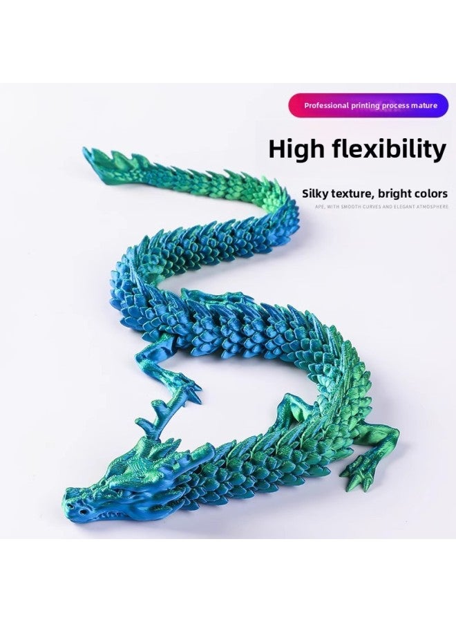 3d Printing Chinese Dragon Ornaments Fish Tank Landscaping Dragon Handicraft Joint Movable Creative Toys-Color:Laser Purple-Size:25cm Chinese Dragon - Image 5