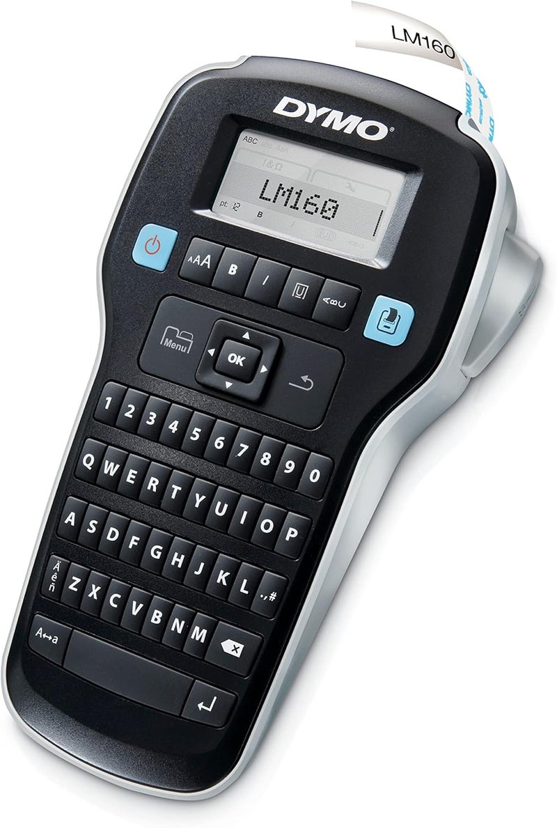 Dymo Label Maker LabelManager 160 Portable Label Maker, Easy-to-Use, One-Touch Smart Keys, QWERTY Keyboard, Large Display, for Home & Office Organization, Black - Image 2
