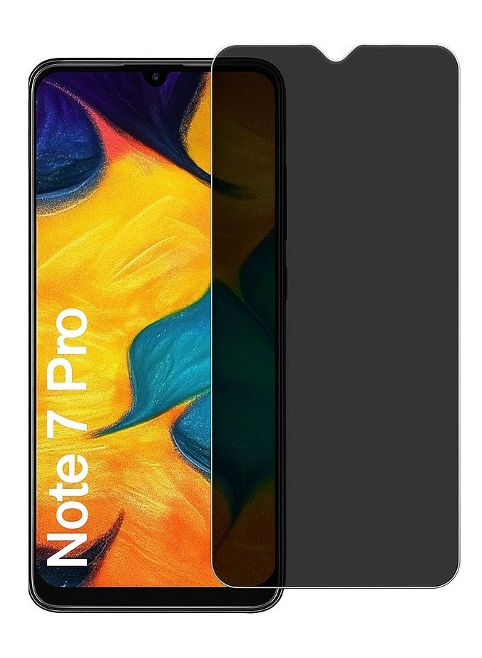 أوريجنال واقي شاشة الخصوصية لهاتف Xiaomi Redmi Note 7 Pro - زجاج مقسّى مضاد للكهرباء الساكنة مع خصوصية ESD، صلابة 9H، مضاد للتجسس، مقاوم للغبار، لمسة فائقة النعومة - Image 1