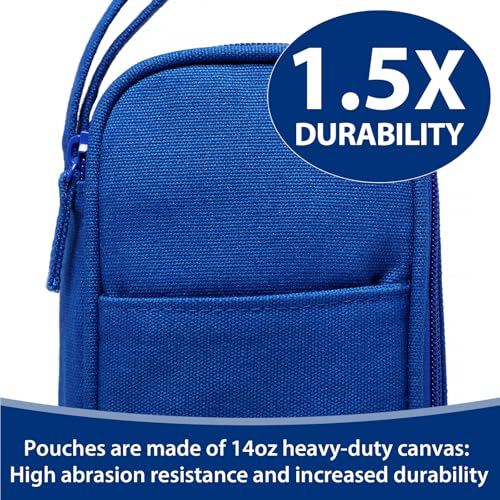 SPACEMATE Pencil Case Pouch Box Bag School Supplies Girls Boys Kids, Cute Preppy Stuff Large Big Capacity Aesthetic Pen Organizer, Back to College Stationary, Sapphire Blue, Heavy Duty Canvas, 1800ml - Image 3