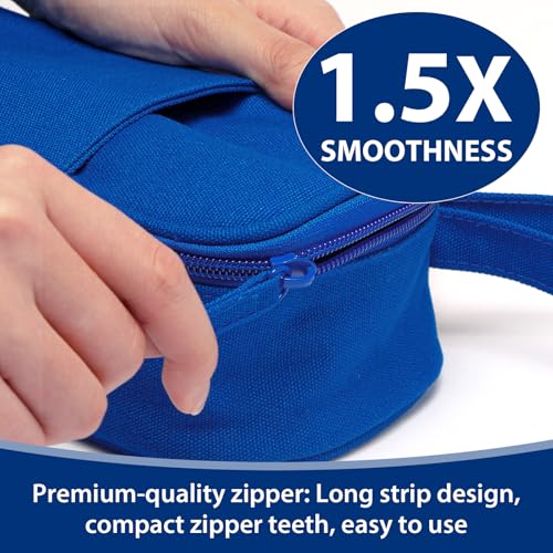 SPACEMATE Pencil Case Pouch Box Bag School Supplies Girls Boys Kids, Cute Preppy Stuff Large Big Capacity Aesthetic Pen Organizer, Back to College Stationary, Sapphire Blue, Heavy Duty Canvas, 1800ml - Image 4