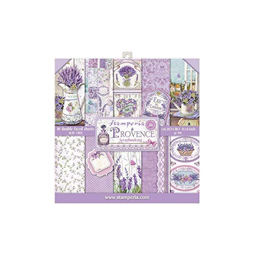 STAMPERIA INTERNATIONAL, KFT PAPER PAD 8X8 10PK PROVENCE, 20.3 x 20.3 (8" x 8"), Multicoloured - Image 1