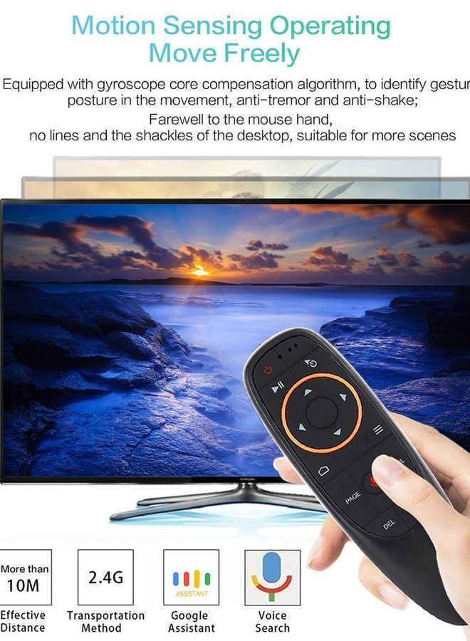 Wireless Voice Control Handheld Remote Control For PC/Android-Samrt TV/Laptop/Notebook Black  - Image 2