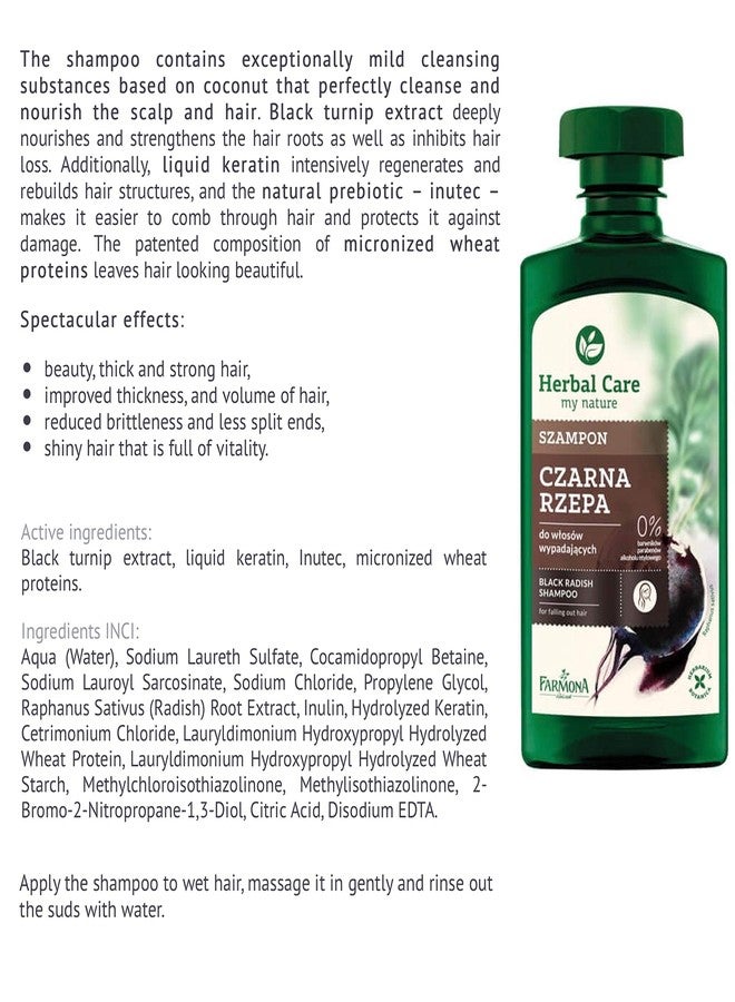 FARMONA Herbal Care: BLACK RADISH Shampoo (330 ml) & BLACK RADISH conditioner (200 ml) - for falling out hair. Product from Poland. - Image 2