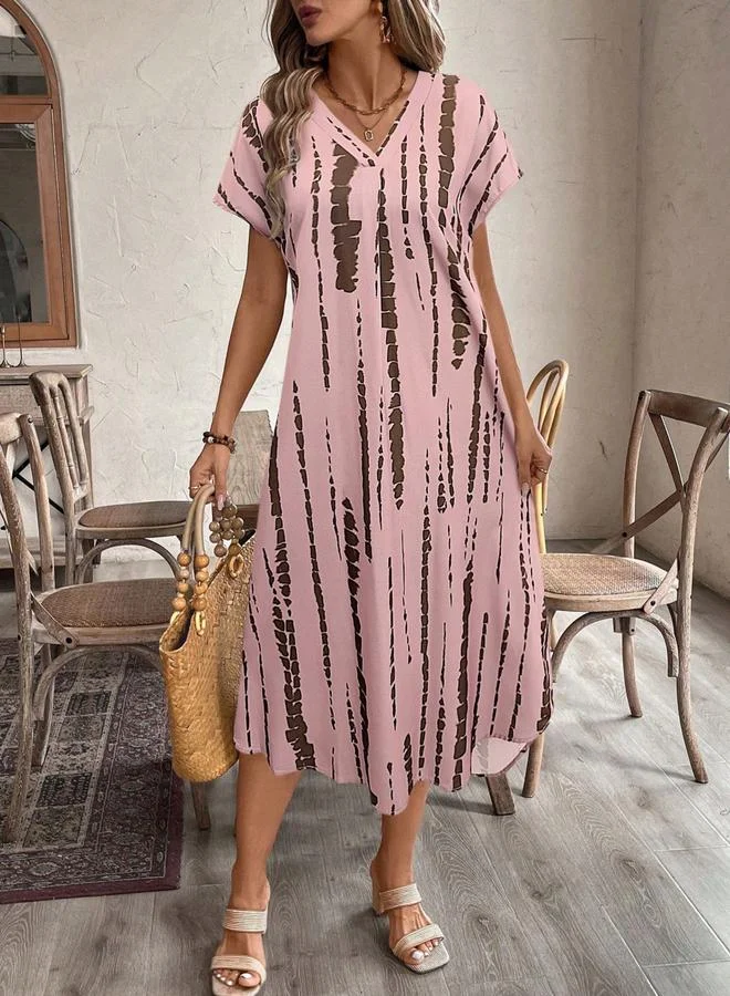 تايك تو فستان بحافة واسعة وطبعة غرافيك