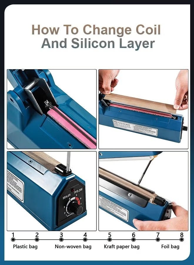 Impulse Electric Manual Hand Impulse Heat Sealer – Packaging Machine for Plastic Packets, Pouches & Poly Bags – Kitchen Food Storage & Sealing Tool - Image 5