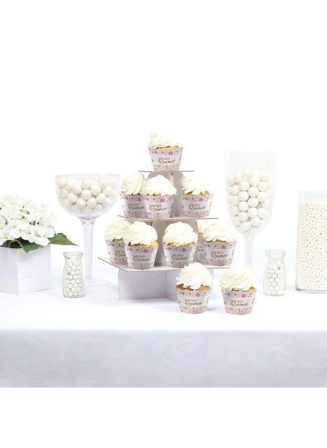 Big Dot of Happiness Mis Quince Anos Quinceanera Sweet 15 Birthday Party Decorations Party Cupcake Wrappers Set Of 12  - Image 3