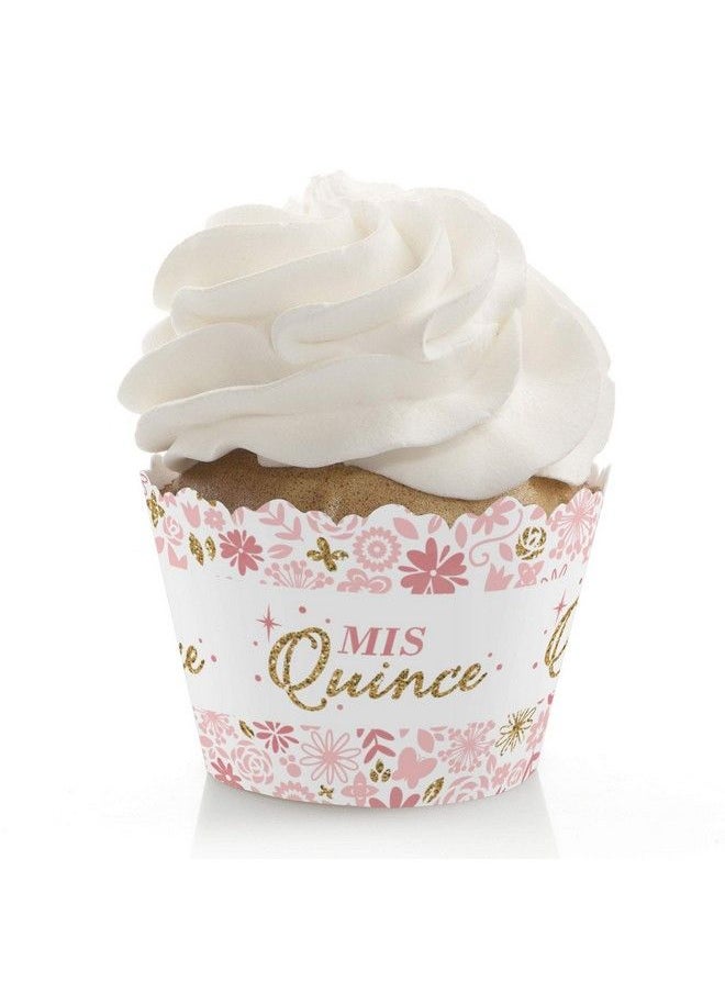 Big Dot of Happiness Mis Quince Anos Quinceanera Sweet 15 Birthday Party Decorations Party Cupcake Wrappers Set Of 12  - Image 1