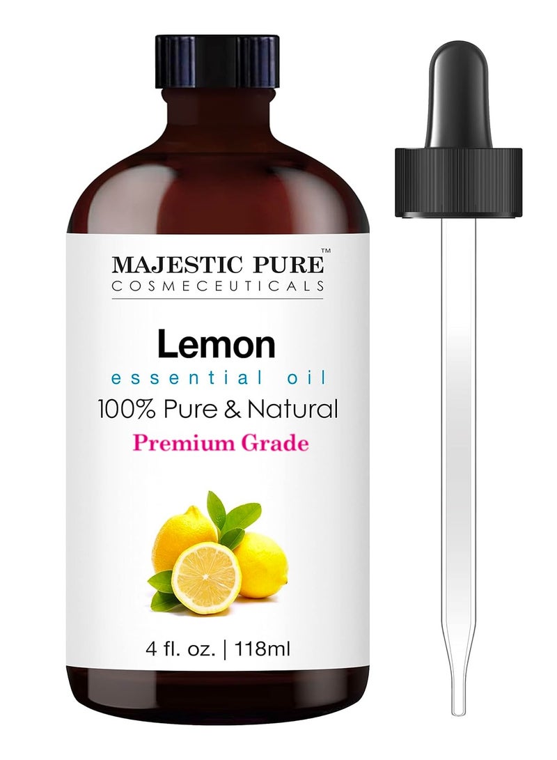 ماجستيك بيور زيت الليمون العطري - 118 مل | نقي وطبيعي 100% | زيوت عطرية عالية الجودة للعلاج بالروائح العطرية والناشرات والجلد والتدليك وأجهزة الترطيب | - Image 1