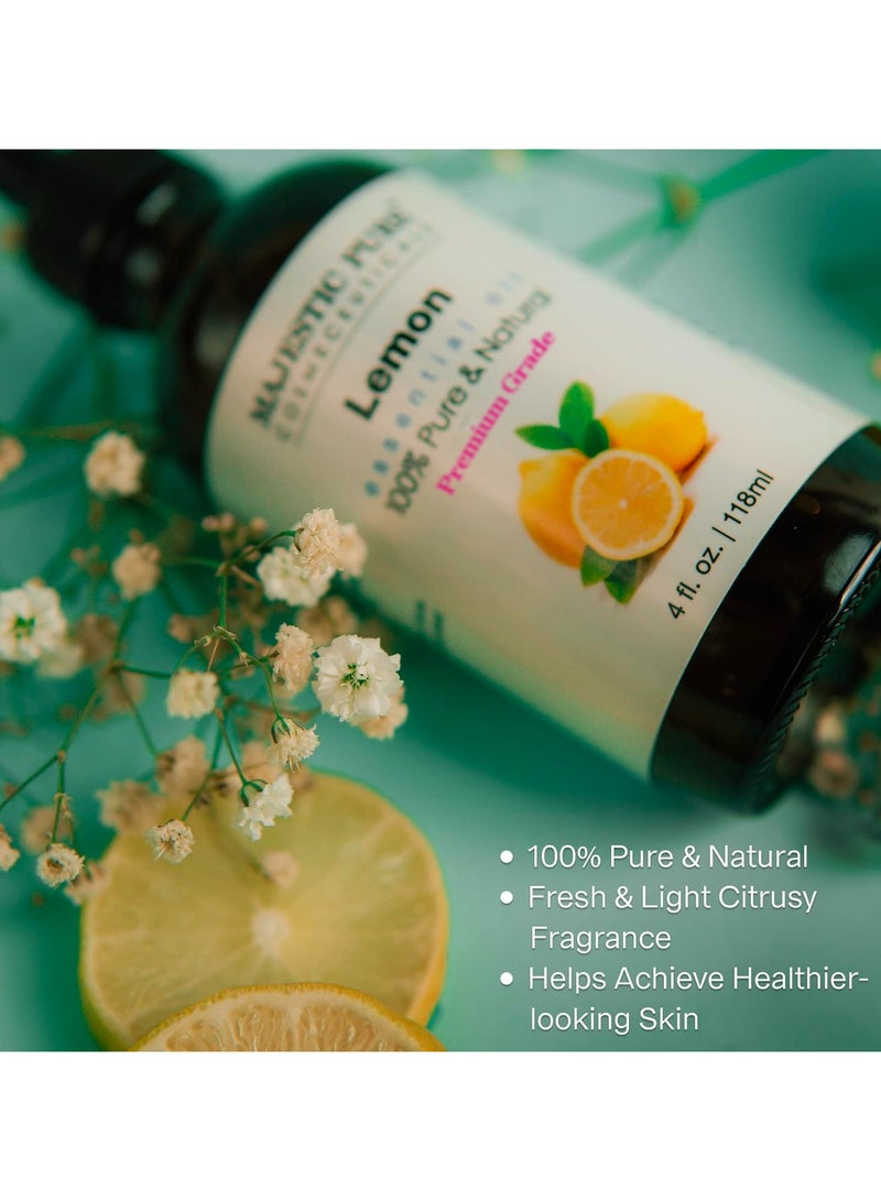 ماجستيك بيور زيت الليمون العطري - 118 مل | نقي وطبيعي 100% | زيوت عطرية عالية الجودة للعلاج بالروائح العطرية والناشرات والجلد والتدليك وأجهزة الترطيب | - Image 5