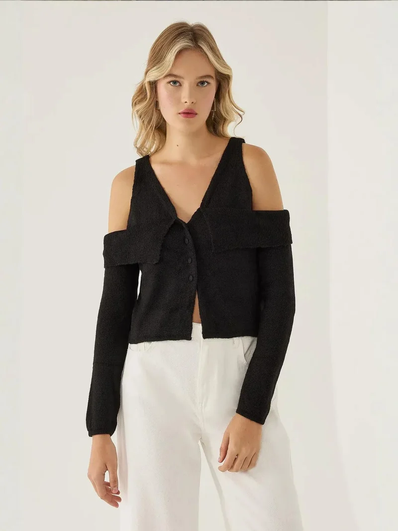 HICCUP Cut Out Knit Sweater