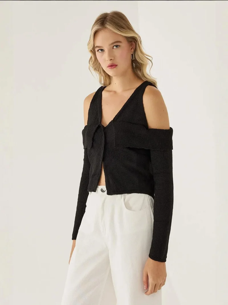 HICCUP Cut Out Knit Sweater