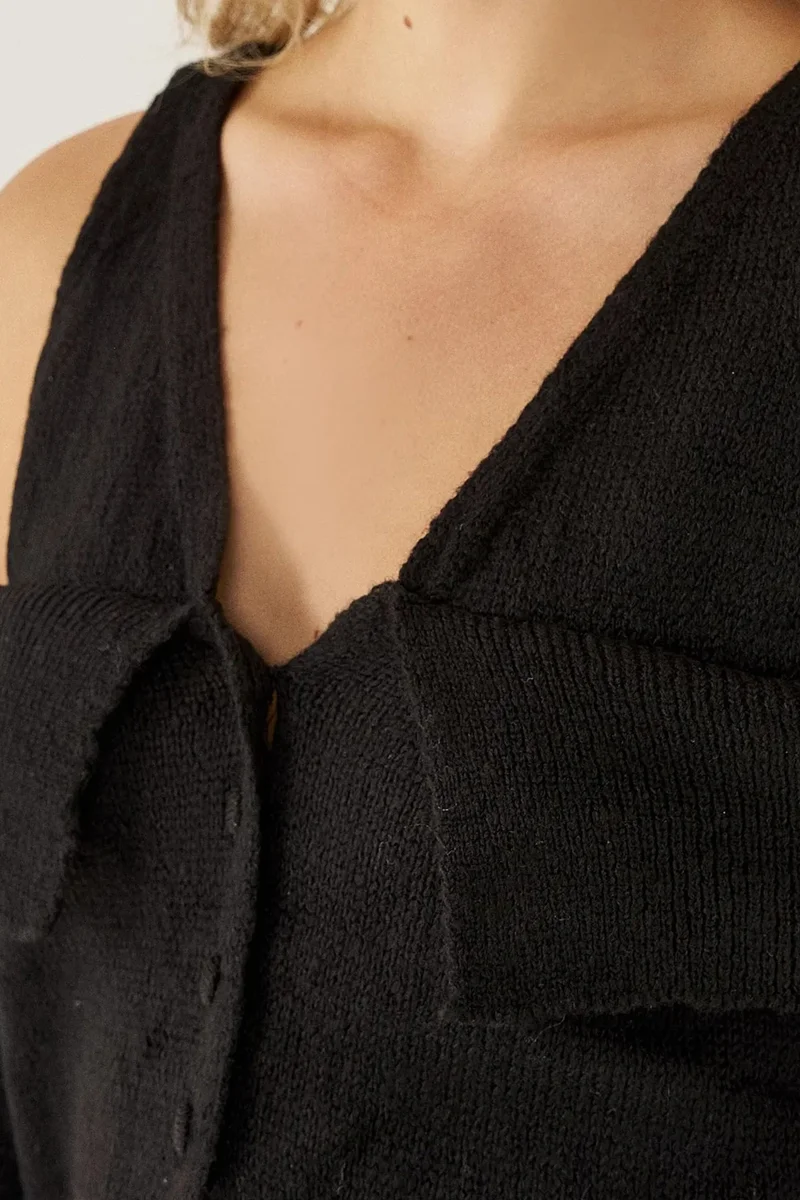 Hiccup Black Cut Out Knit Sweater for Women | Best Price UAE