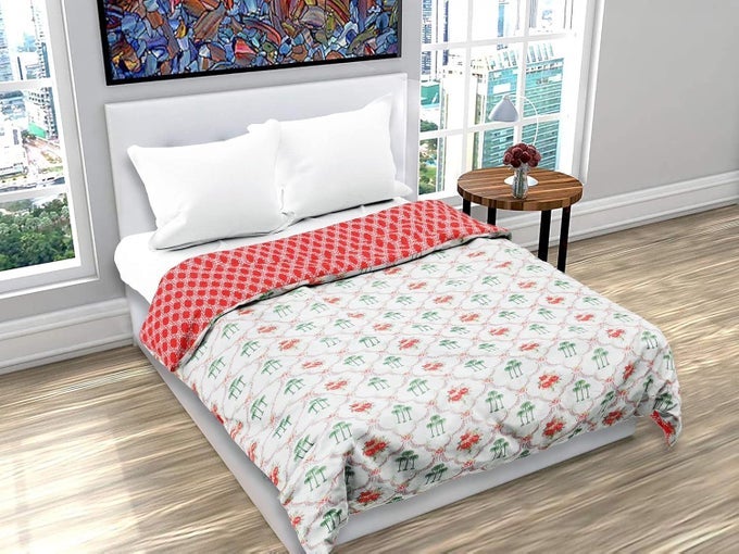 100 HEAVY PURE COTTON SUPER SOFT TOUCH REVERSIBLE LIGHTWEIGHT BLANKETDOHAR SINGLE BED