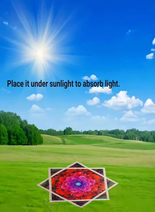 BVCY Flow Star UV Glow Dual Sided Print Solar & Light Charging Dapo Star Fly Toy Beginners Juggling Toy Pink (R06-style7) - Image 5