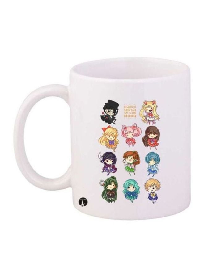 RYN The Anime Sailor Moon Printed Coffee Mug White/Black/Green