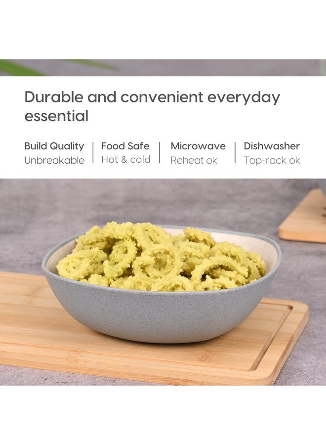 Eha Set of 2 Earth-Friendly Multipurpose Bowls for Kitchen with Spoons | 750 ml | Made with Rice Husk Biocomposite| Microwave Safe Bowl | for Hot & Cold Serving Bowl Set | Azure - Image 3