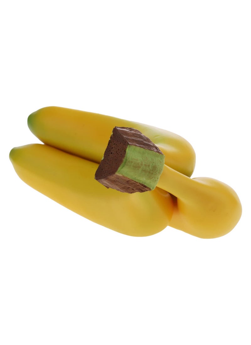Woration Woration Realistic Lifelike Artificial Banana Bunch Simulation Fruit Decorative Fake Food Model Display Photography Props Kitchen Wedding Home Party Decor - 3 Heads  - Image 4