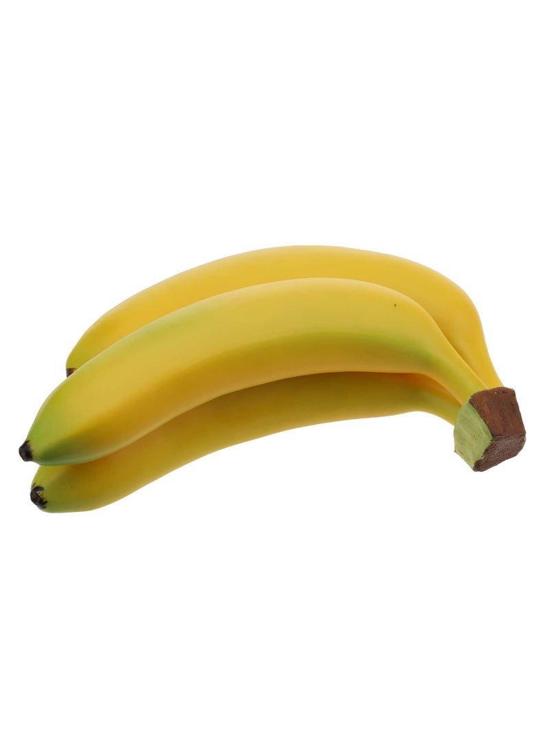 Woration Woration Realistic Lifelike Artificial Banana Bunch Simulation Fruit Decorative Fake Food Model Display Photography Props Kitchen Wedding Home Party Decor - 3 Heads  - Image 3