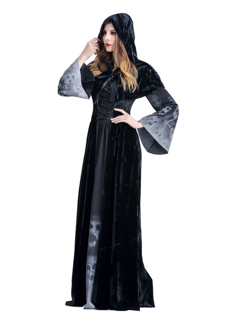 إسكدنيا Witch Costume For Women ，Wicked Witch Black Dress Outfit ，Movies And Video Games Hallowee Costume For Women - Image 3