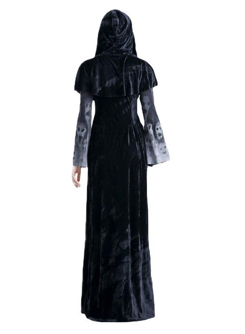 إسكدنيا Witch Costume For Women ，Wicked Witch Black Dress Outfit ，Movies And Video Games Hallowee Costume For Women - Image 5