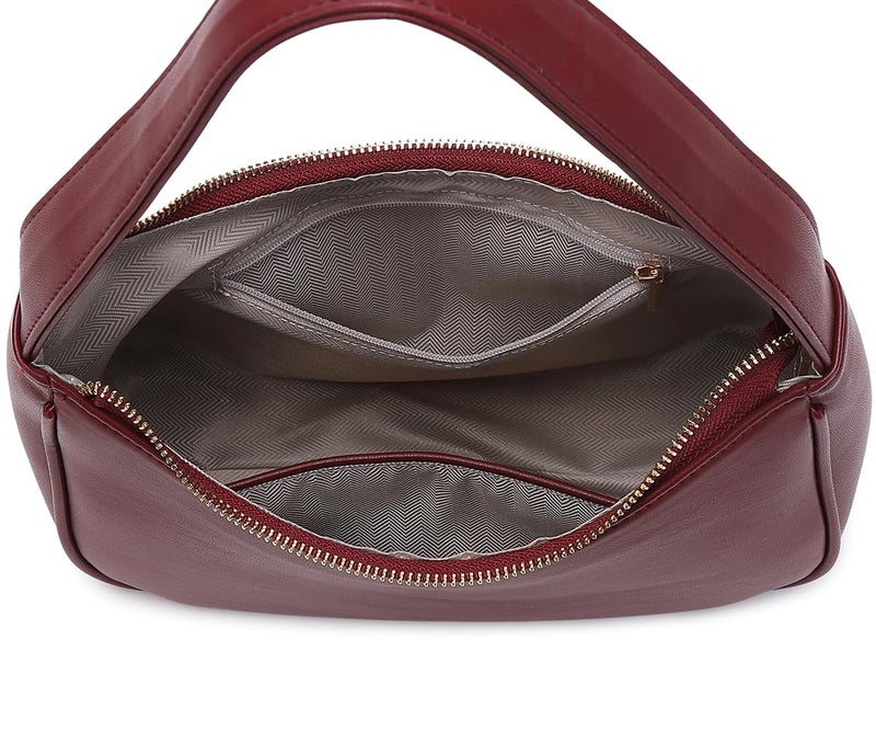 CYHTWSDJ Shoulder Bags for Women, Cute Hobo Tote Handbag Mini Clutch Purse with Zipper Closure (Cherry Red) - Image 4