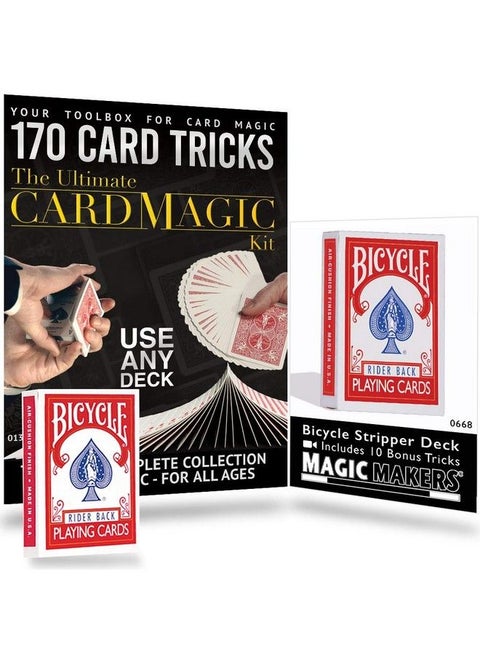 Ultimate Card Magic Kit 170 Card Effects With Bicycle Stripper Deck