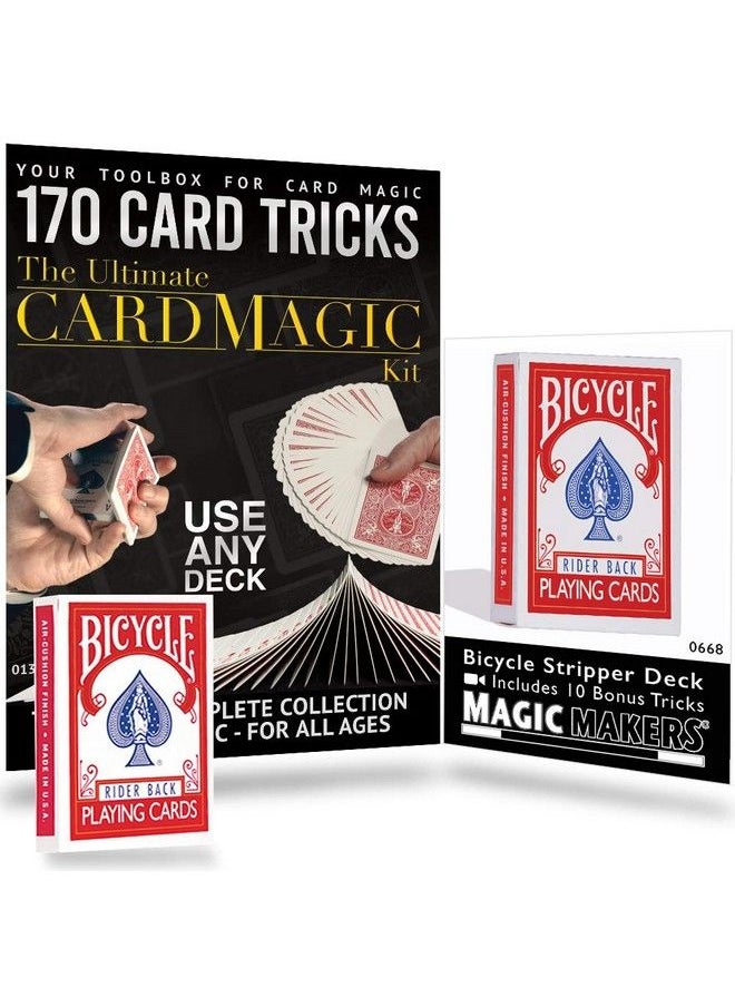 MAGIC MAKERS Ultimate Card Magic Kit 170 Card Effects With Bicycle Stripper Deck  - Image 2