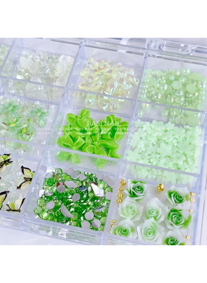 زهور ثلجية شفافة ثلاثية الأبعاد خماسية البتلات ، فراشات ، زهور ملونة ، حجر مكسر ، فن الأظافر ، الماس على شكل خاص ، ملابس مختلطة - Image 4