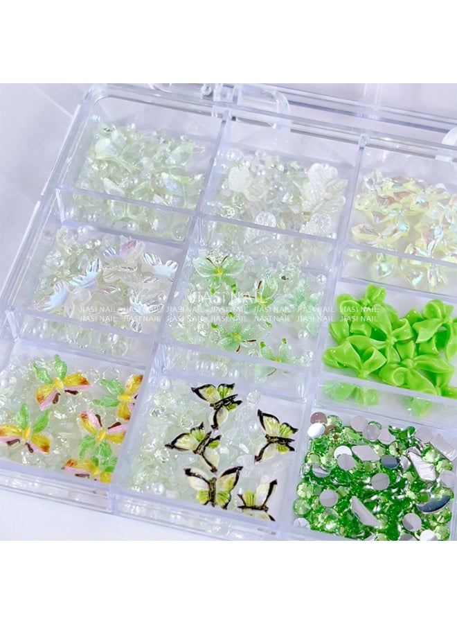 زهور ثلجية شفافة ثلاثية الأبعاد خماسية البتلات ، فراشات ، زهور ملونة ، حجر مكسر ، فن الأظافر ، الماس على شكل خاص ، ملابس مختلطة - Image 5