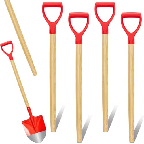 Gisafai 4 Pcs Wooden Shovel Handle Replacement Long D Shovel Handles 28.7 Inch Plastic Grip Handle for Digging Raking Tool - Image 1