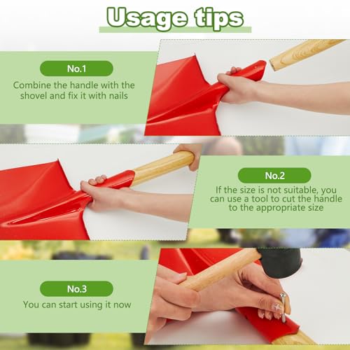 Gisafai 4 Pcs Wooden Shovel Handle Replacement Long D Shovel Handles 28.7 Inch Plastic Grip Handle for Digging Raking Tool - Image 4
