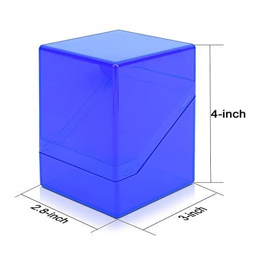 KKU 4 Pack Card Deck Cases, Trading Card Storage Boxes Acrylic Card Holder Cases, Deck Storage Box Hold 400+ Sleeved Cards Fit for Sport Cards (4 Colors) - Image 2